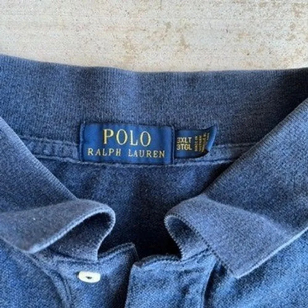 Polo Ralph Lauren 3XLT Short Sleeve Polo Shirt Blue Mens Cotton Preppy Flaw